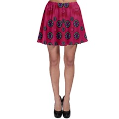 The Dark Moon Fell In Love With The Blood Moon Decorative Skater Skirt by pepitasart