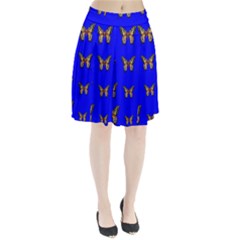 Butterfly Pattern Blue Insects Pleated Skirt by Vaneshart