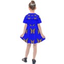 Butterfly Pattern Blue Insects Kids  Sailor Dress View2