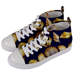 Snails See Shells Golden Women s Mid-top Canvas Sneakers by Vaneshart