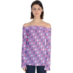 Abstract Pattern Geometry Gradient Off Shoulder Long Sleeve Top by Vaneshart