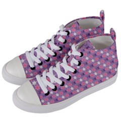 Abstract Pattern Geometry Gradient Women s Mid-top Canvas Sneakers by Vaneshart