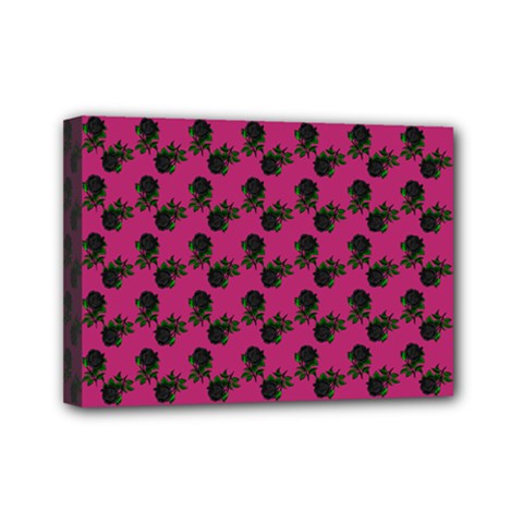 Black Rose Pink Mini Canvas 7  X 5  (stretched) by snowwhitegirl