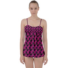 Black Rose Pink Babydoll Tankini Set by snowwhitegirl