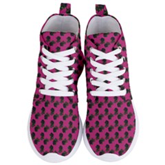 Black Rose Pink Women s Lightweight High Top Sneakers by snowwhitegirl