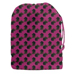 Black Rose Pink Drawstring Pouch (3xl) by snowwhitegirl