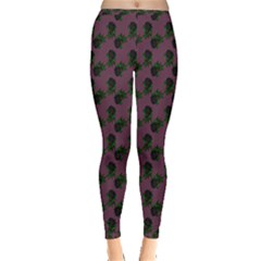 Black Rose Mauve Inside Out Leggings by snowwhitegirl