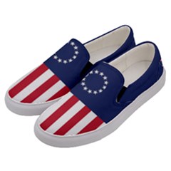 Betsy Ross Flag Usa America United States 1777 Thirteen Colonies Vertical Men s Canvas Slip Ons by snek