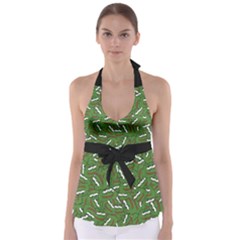 Pepe The Frog Face Pattern Green Kekistan Meme Babydoll Tankini Top by snek