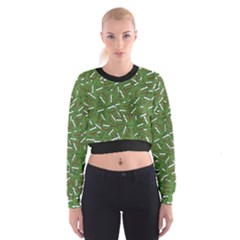 Pepe The Frog Face Pattern Green Kekistan Meme Cropped Sweatshirt by snek