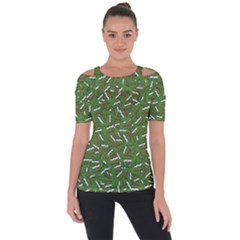 Pepe The Frog Face Pattern Green Kekistan Meme Shoulder Cut Out Short Sleeve Top by snek