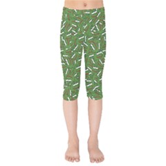 Pepe The Frog Face Pattern Green Kekistan Meme Kids  Capri Leggings  by snek