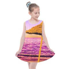 Pop Art Beach Umbrella  Kids  Summer Dress by essentialimage