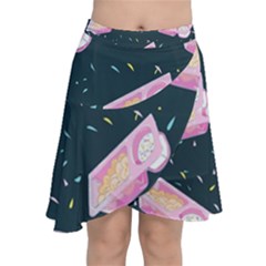 Dunkaroos Funfetti Print Dark Blue 1 Chiffon Wrap Front Skirt by elizabethjonesstyling