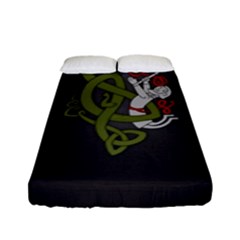 Pepe The Frog Rare Celtic Viking Norse Dragon Pattern Deus Vult Medieval Wojak Crusader Fitted Sheet (full/ Double Size) by snek