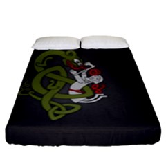 Pepe The Frog Rare Celtic Viking Norse Dragon Pattern Deus Vult Medieval Wojak Crusader Fitted Sheet (king Size) by snek