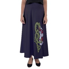 Pepe The Frog Rare Celtic Viking Norse Dragon Pattern Deus Vult Medieval Wojak Crusader Flared Maxi Skirt by snek