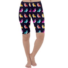 Cute Colorful Welsh Corgi Dog Cropped Leggings  by trulycreative