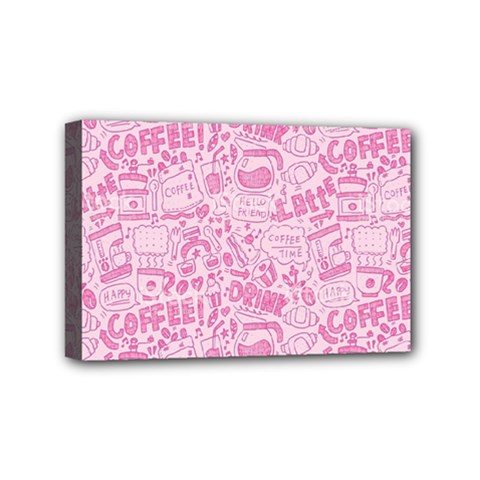 Coffee Pink Mini Canvas 6  X 4  (stretched) by Amoreluxe