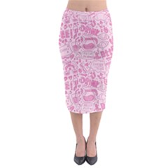 Coffee Pink Midi Pencil Skirt by Amoreluxe