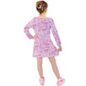 coffee pink Kids  Long Sleeve Velvet Dress View2