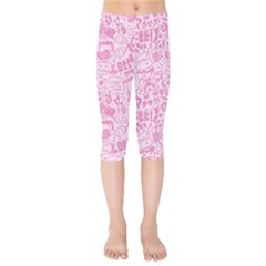 Coffee Pink Kids  Capri Leggings  by Amoreluxe