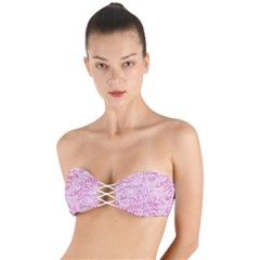 Coffee Pink Twist Bandeau Bikini Top by Amoreluxe