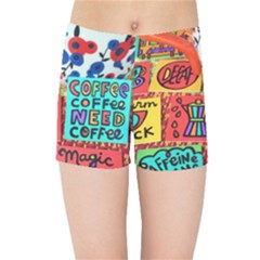 Need Coffee Kids  Sports Shorts by Amoreluxe