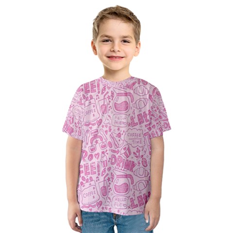 Coffee Pink Kids  Sport Mesh Tee by Amoreluxe