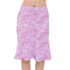 Coffee Pink Short Mermaid Skirt by Amoreluxe