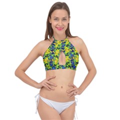 Ab 60 Cross Front Halter Bikini Top by ArtworkByPatrick