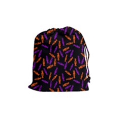 Halloween Candy On Black Drawstring Pouch (medium) by bloomingvinedesign