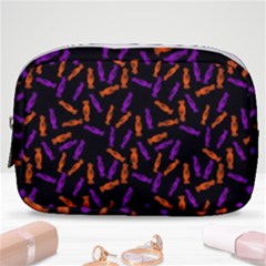 Halloween Candy On Black Make Up Pouch (small) by bloomingvinedesign