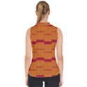 Red and Yelllow Cascade design Mock Neck Shell Top View2
