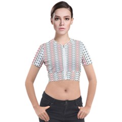 Pattern Line Background Wallpaper Short Sleeve Cropped Jacket by Mariart