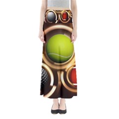 Sport Ball Tennis Golf Football Full Length Maxi Skirt by HermanTelo