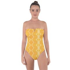 Pattern Yellow Tie Back One Piece Swimsuit by HermanTelo