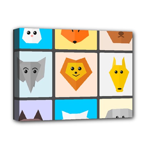 Animals Cute Flat Cute Animals Deluxe Canvas 16  X 12  (stretched)  by HermanTelo