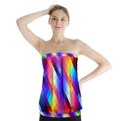 Abstract Blue Background Colorful Pattern Strapless Top by HermanTelo