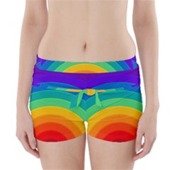 Rainbow Background Colorful Boyleg Bikini Wrap Bottoms by HermanTelo