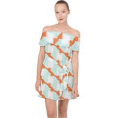 Wallpaper Chevron Off Shoulder Chiffon Dress by HermanTelo