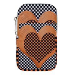 Heart Chess Board Checkerboard Waist Pouch (small) by HermanTelo