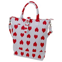 Heart Red Love Valentines Day Buckle Top Tote Bag by HermanTelo