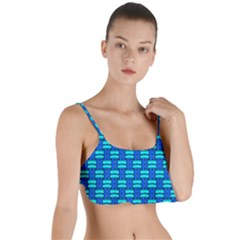 Pattern Graphic Background Image Blue Layered Top Bikini Top  by HermanTelo