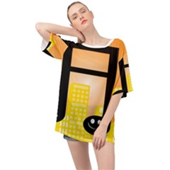 Abstract Anthropomorphic Art Oversized Chiffon Top by HermanTelo