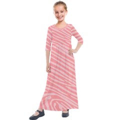 Pattern Texture Pink Kids  Quarter Sleeve Maxi Dress by HermanTelo