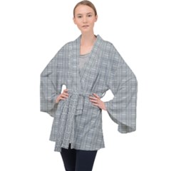 Pattern Shapes Long Sleeve Velvet Kimono  by HermanTelo