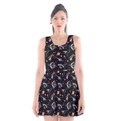 Outer Space Ufo Black Scoop Neck Skater Dress by trulycreative