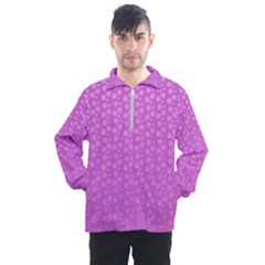 Background Polka Pink Men s Half Zip Pullover by HermanTelo