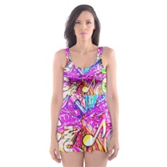 Music Abstract Sound Colorful Skater Dress Swimsuit by Mariart